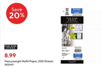 Staples Five star heavyweight refill paper, 200 sheets offer
