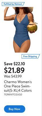 Walmart Charmo women's one piece swimsuit|s-xl|4 colors offer