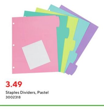 Staples Staples dividers, pastel offer