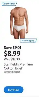 Walmart Stanfield's premium cotton brief offer