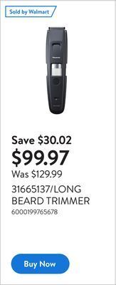 Walmart 31665137/long beard trimmer offer