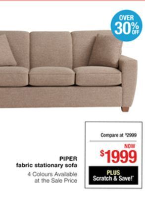 La Z Boy Piper fabric stationary sofa offer
