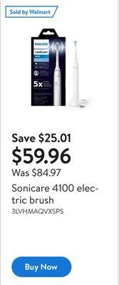 Walmart Sonicare 4100 electric brush offer