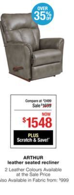 La Z Boy Arthur leather seated recliner offer