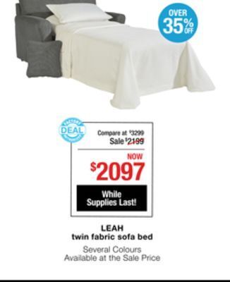 La Z Boy Leah twin fabric sofa bed offer