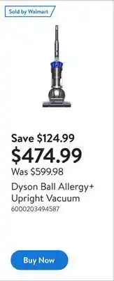 Walmart Dyson ball allergy+ upright vacuum offer