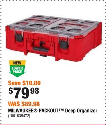 Home Depot Milwaukee® packout™ deep organizer offer