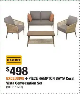 Home Depot Exclusive 4-piece hampton bay® coral vista conversation set offer
