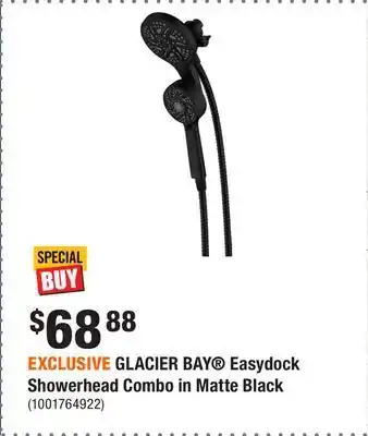 Home Depot Exclusive glacier bay® easydock showerhead combo in matte black offer