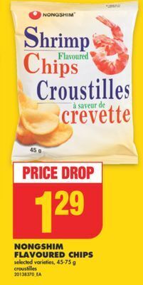 No Frills Nongshim flavoured chips, 45-75 g offer