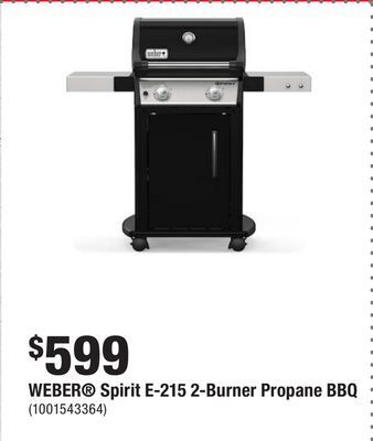 Home Depot Weber® spirit e-215 2-burner propane bbq offer