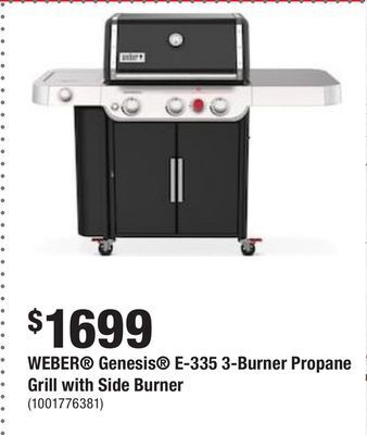 Weber® genesis® e-335 3-burner propane grill with side burner