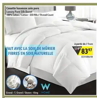 Sushi Shop Luxury pure silk duvet 100% coton / cotton - 233 fils / thread count offer