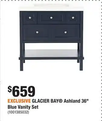 Home Depot Exclusive glacier bay® ashland 36 blue vanity set offer