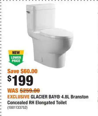 Home Depot Exclusive glacier bay® 4.8l branston concealed rh elongated toilet offer