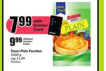 Chalo FreshCo Dawn plain parathas offer