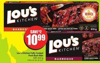 Chalo FreshCo Lou's kitchen fully cooked pork back ribs 585-610 g offer