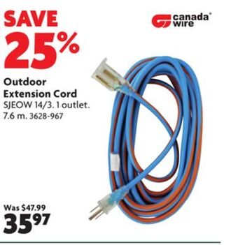 Home Hardware Outdoor extension cord offer