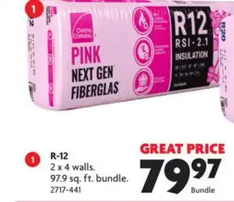 Home Hardware R-12 ecotouch™ pink™ fiberglas® insulation offer