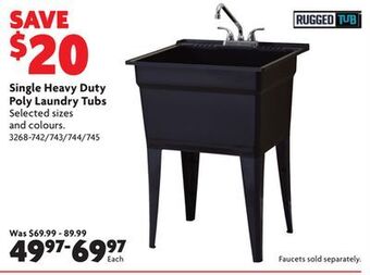 Home Hardware Single heavy duty poly laundry tubs offer