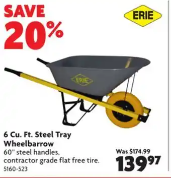 Home Hardware 6 cu. ft. steel tray wheelbarrow offer