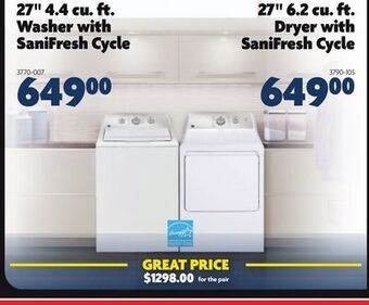 Home Hardware 27 4.4 cu. ft. washer with sanifresh cycle offer