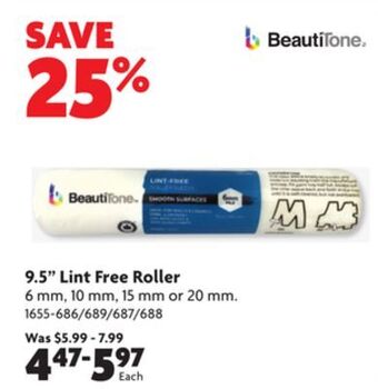 Home Hardware 9.5 lint free roller offer