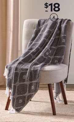 Giant Tiger Cotton blend throw with tassels offer