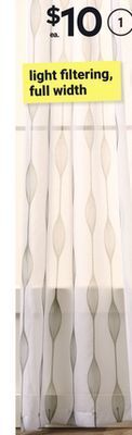 Giant Tiger 52 x 84 printed sheer curtain with grommets offer