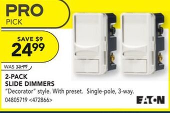 RONA Eaton 2-pack slide dimmers offer