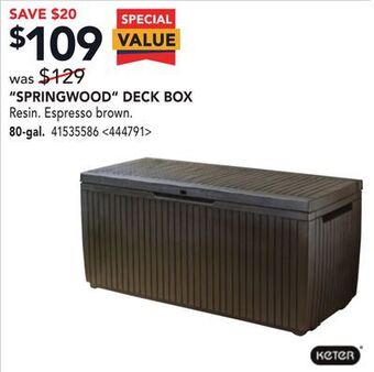 RONA Springwood deck box offer