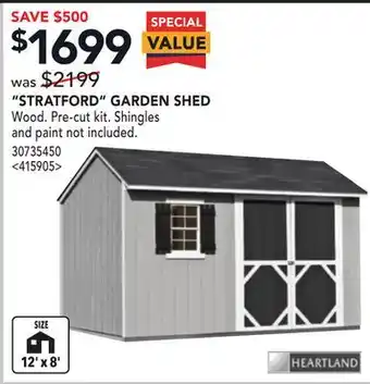 RONA Stratford garden shed offer
