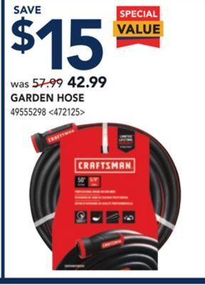 RONA Craftsman garden hose offer