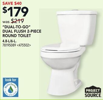 RONA Dual-to-go dual flush 2-piece round toilet offer
