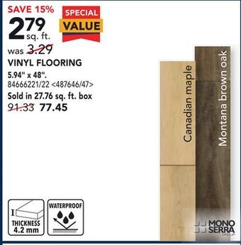 RONA Mono serra vinyl flooring, 5.94 x 48 offer