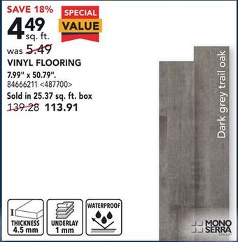 RONA Mono serra vinyl flooring 7.99 x 50.79. offer