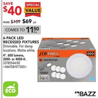 RONA 6-pack led recessed fixtures offer