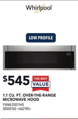 RONA Whirlpool 1.1 cu. ft. over-the-range microwave hood offer