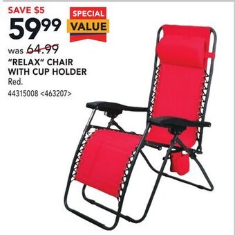 RONA Relax chair with cup holder offer