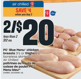 Valu-mart Poitrines ou hauts de cuisse de poulet pc menu bleu offer