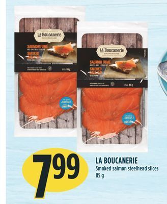 Marché Adonis La boucanerie smoked salmon steelhead slices offer