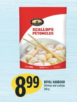 Marché Adonis Royal harbour shrimps and scallops offer