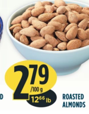 Marché Adonis Roasted almonds offer