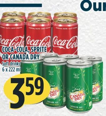 Marché Adonis Coca-cola, sprite or canada dry soft drinks offer