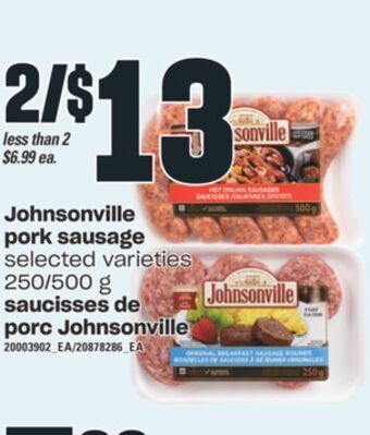 Valu-mart Saucisses de porc johnsonville, 250/500 g offer