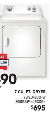 RONA Whirlpool 7 cu. ft. dryer offer