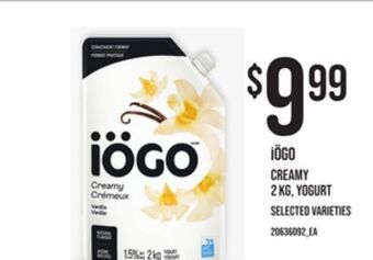 Zehrs Markets Iögo creamy, 2 kg yogurt offer