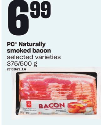 Zehrs Markets Pc® naturally smoked bacon, 375/500 g offer