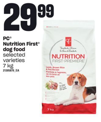 Zehrs Markets Pc® nutrition first® dog food, 7 kg offer