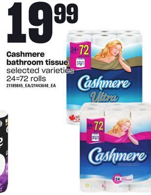Zehrs Markets Cashmere bathroom tissue, 24=72 rolls offer